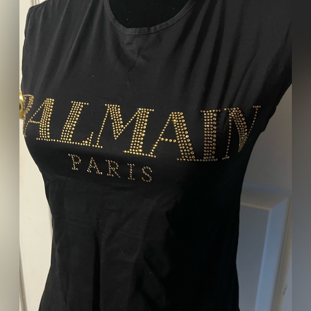 Black Cotton Logo T-Shirt size 36  size S - Picture 6 of 15